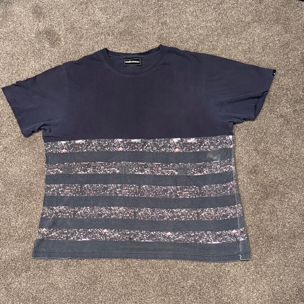The Hundreds Vintage Navy and Gray Patterned Tee